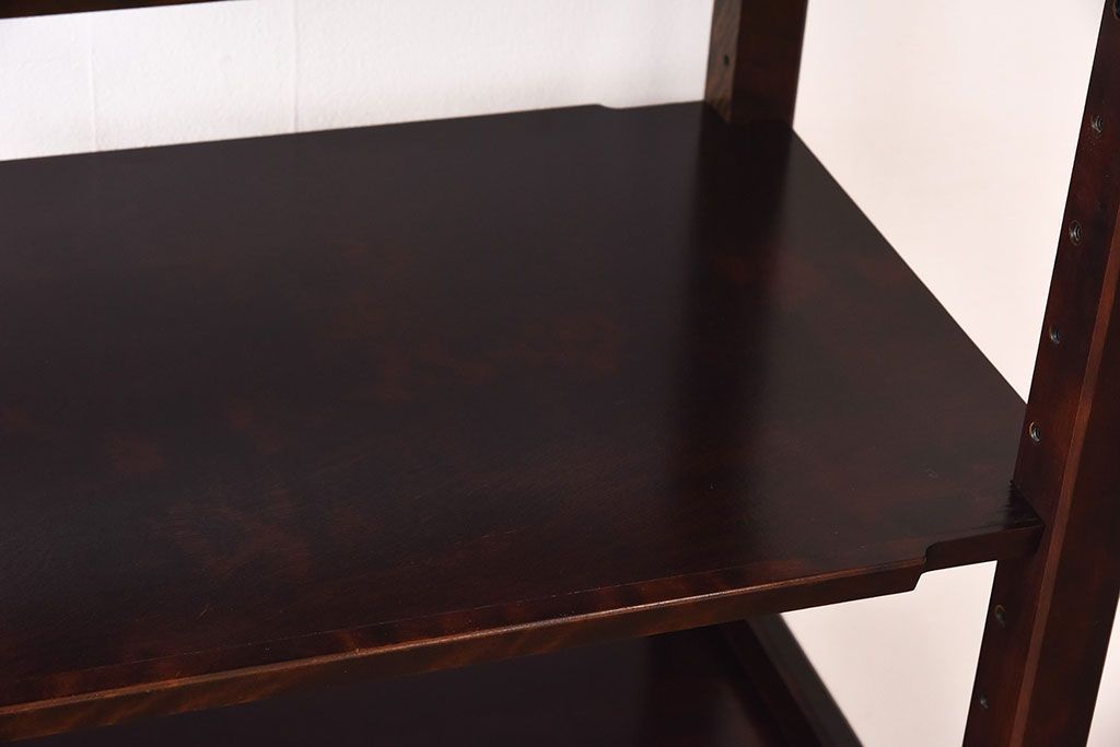 中古　北海道民芸家具　シックな雰囲気漂うHM156四方棚(飾り棚)(定価約30万円)(1)