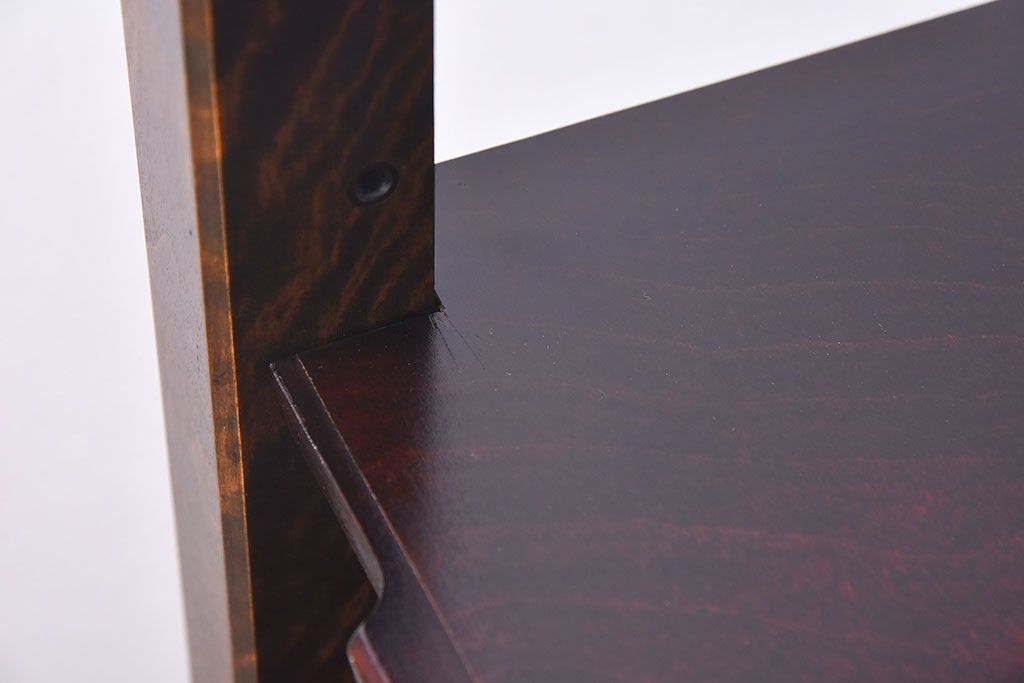 中古　北海道民芸家具　シックな雰囲気漂うHM156四方棚(飾り棚)(定価約30万円)(1)