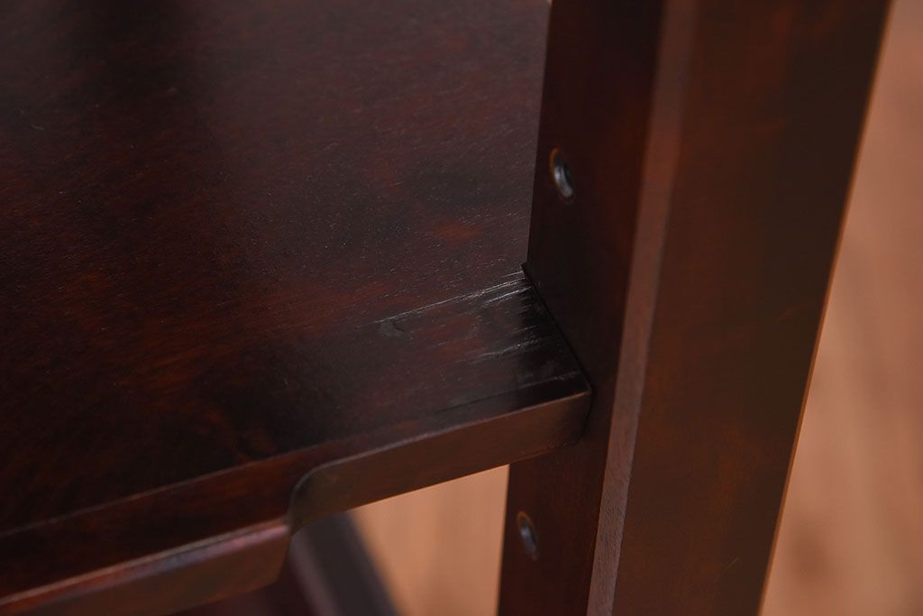 中古　北海道民芸家具　シックな雰囲気漂うHM156四方棚(飾り棚)(定価約30万円)(1)