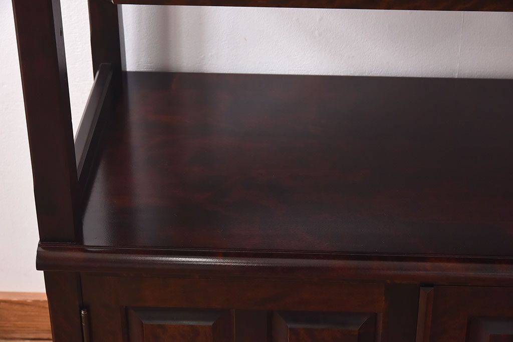 中古　北海道民芸家具　シックな雰囲気漂うHM156四方棚(飾り棚)(定価約30万円)(1)