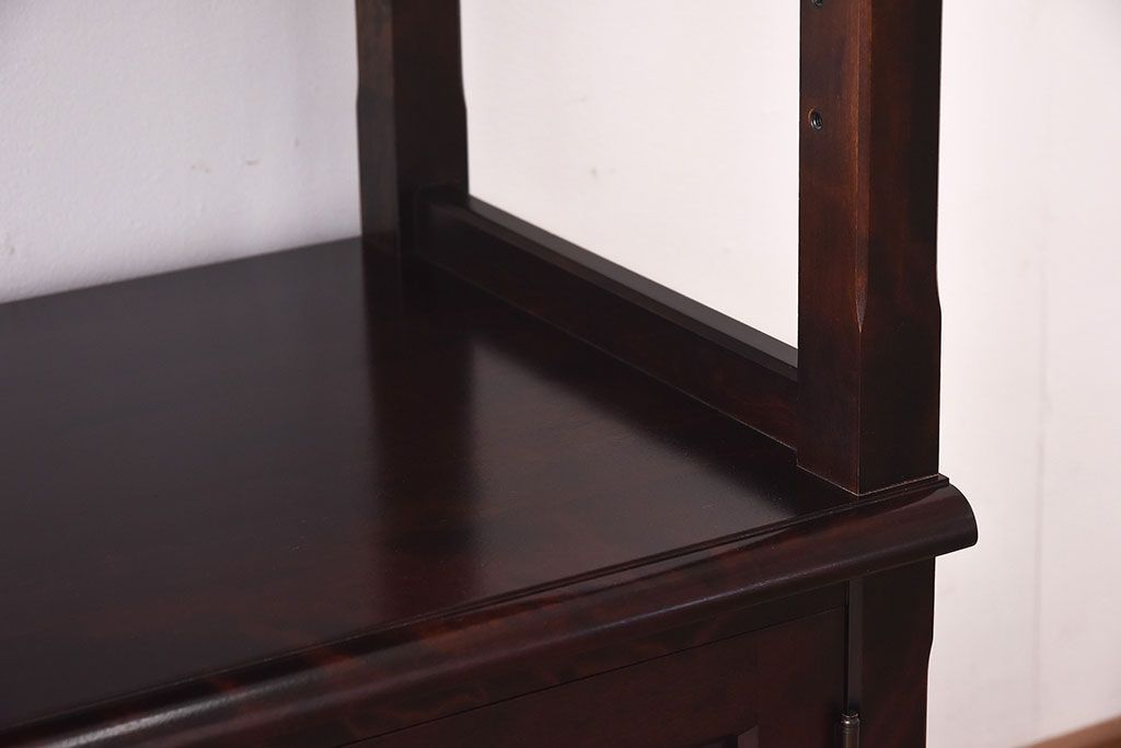 中古　北海道民芸家具　シックな雰囲気漂うHM156四方棚(飾り棚)(定価約30万円)(1)