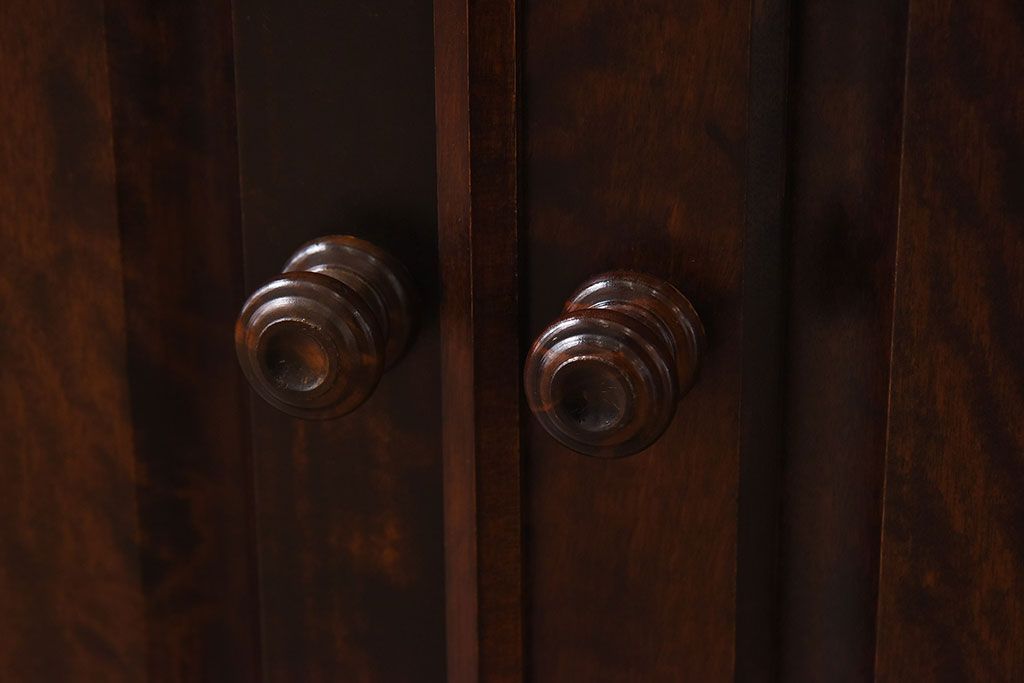 中古　北海道民芸家具　シックな雰囲気漂うHM156四方棚(飾り棚)(定価約30万円)(1)