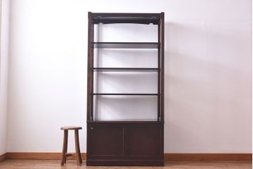 中古　北海道民芸家具　シックな雰囲気漂うHM156四方棚(飾り棚)(定価約30万円)(1)