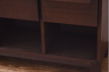 ラフジュ工房オリジナル　古材使用　4×3マス　丸い取っ手が愛らしいパタパタ扉付き収納棚(キャビネット、下駄箱、ロッカー)