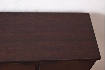 ラフジュ工房オリジナル　古材使用　4×3マス　丸い取っ手が愛らしいパタパタ扉付き収納棚(キャビネット、下駄箱、ロッカー)