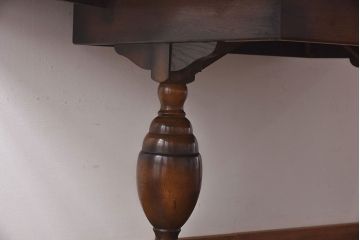ヴィンテージ家具　イギリスビンテージ　重厚でシックなドローリーフテーブル(エクステンションテーブル、ダイニングテーブル)