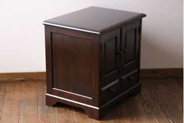 中古　北海道民芸家具　シンプルなデザインが魅力的なサイドチェスト(引き出し、キャビネット)