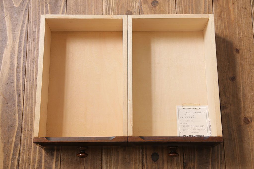 中古　北海道民芸家具　シンプルなデザインが魅力的なサイドチェスト(引き出し、キャビネット)