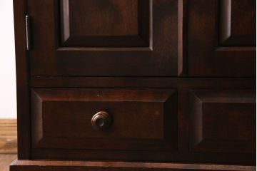 中古　北海道民芸家具　シンプルなデザインが魅力的なサイドチェスト(引き出し、キャビネット)