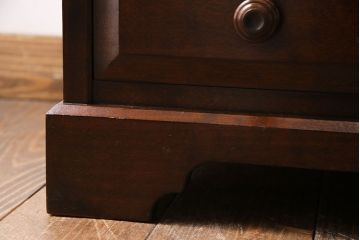 中古　北海道民芸家具　シンプルなデザインが魅力的なサイドチェスト(引き出し、キャビネット)