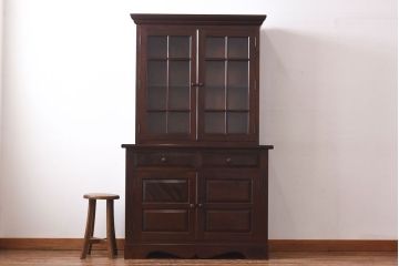 中古　美品　松本民芸家具　シックなA型食器棚(収納棚、戸棚)(定価47万円)(2)