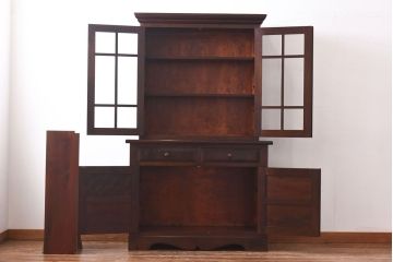 中古　美品　松本民芸家具　シックなA型食器棚(収納棚、戸棚)(定価47万円)(2)