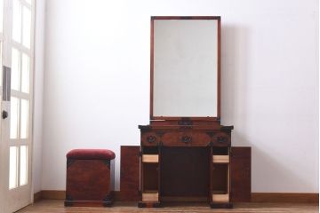 中古 伝統民芸家具 岩谷堂箪笥　スツール付きドレッサー(鏡台、ドレッシングチェスト)