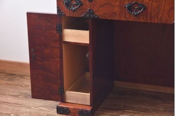 中古 伝統民芸家具 岩谷堂箪笥　スツール付きドレッサー(鏡台、ドレッシングチェスト)