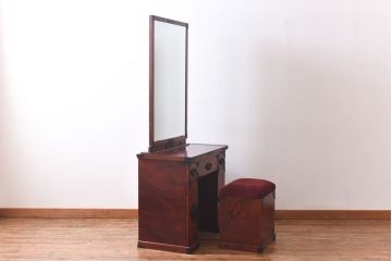 中古 伝統民芸家具 岩谷堂箪笥　スツール付きドレッサー(鏡台、ドレッシングチェスト)