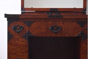 中古 伝統民芸家具 岩谷堂箪笥　スツール付きドレッサー(鏡台、ドレッシングチェスト)