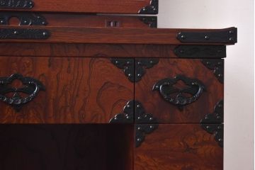 中古 伝統民芸家具 岩谷堂箪笥　スツール付きドレッサー(鏡台、ドレッシングチェスト)