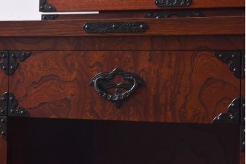 中古 伝統民芸家具 岩谷堂箪笥　スツール付きドレッサー(鏡台、ドレッシングチェスト)