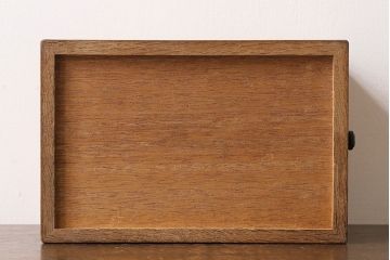 レトロ家具　昭和レトロ　ナラ材　蓋付きの収納部が個性的な小引き出し(収納箱)