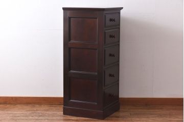 中古美品　松本民芸家具　滑らかな木肌が魅力的なA型・チェスト(小物整理タンス、引き出し)(定価約21万円)