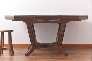 中古　展示美品　maruni(マルニ)　地中海ロイヤルシリーズ　 パーティテーブル(エクステンションテーブル、カフェテーブル)(定価約35万円)