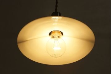 昭和レトロ　懐かしさと温かみを感じるシンプルな平笠シェードのペンダントライト(電笠、吊り下げ照明、天井照明)(1)