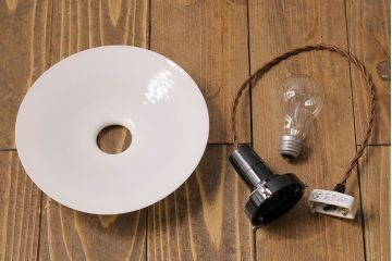 昭和レトロ　懐かしさと温かみを感じるシンプルな平笠シェードのペンダントライト(電笠、吊り下げ照明、天井照明)(1)