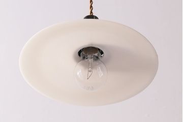 昭和レトロ　懐かしさと温かみを感じるシンプルな平笠シェードのペンダントライト(電笠、吊り下げ照明、天井照明)(2)