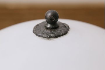 和製アンティーク　球体のシルエットが魅力の切子シェード(天井照明)