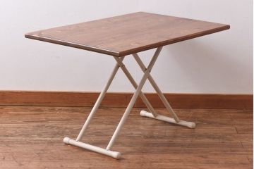 ラフジュ工房オリジナル　ヒノキ材　リフティングテーブル(サイドテーブル、センターテーブル、作業台)(1)