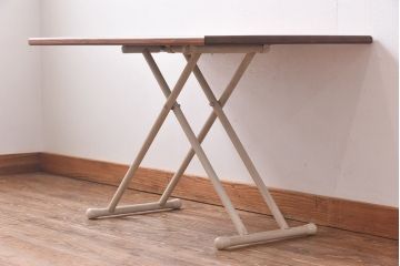 ラフジュ工房オリジナル　ヒノキ材　リフティングテーブル(サイドテーブル、センターテーブル、作業台)(1)