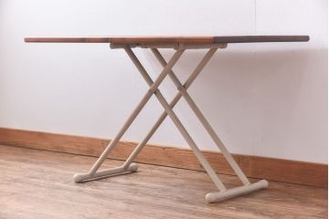 ラフジュ工房オリジナル　ヒノキ材　リフティングテーブル(サイドテーブル、センターテーブル、作業台)(2)