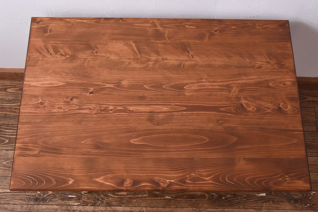 ラフジュ工房オリジナル　ヒノキ材　リフティングテーブル(サイドテーブル、センターテーブル、作業台)(2)