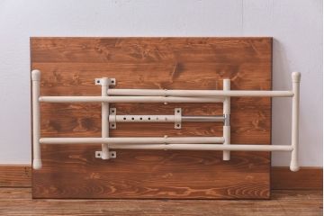 ラフジュ工房オリジナル　ヒノキ材　リフティングテーブル(サイドテーブル、センターテーブル、作業台)(2)