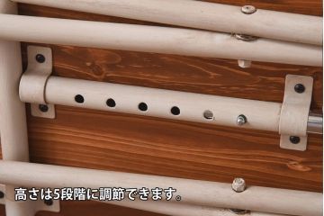 ラフジュ工房オリジナル　ヒノキ材　リフティングテーブル(サイドテーブル、センターテーブル、作業台)(2)