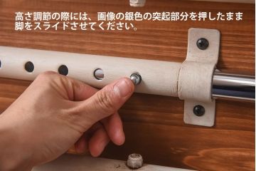 ラフジュ工房オリジナル　ヒノキ材　リフティングテーブル(サイドテーブル、センターテーブル、作業台、折りたたみ)(3)(R-029154)