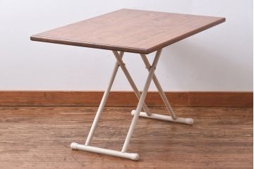 ラフジュ工房オリジナル　ヒノキ材　リフティングテーブル(サイドテーブル、センターテーブル、作業台)