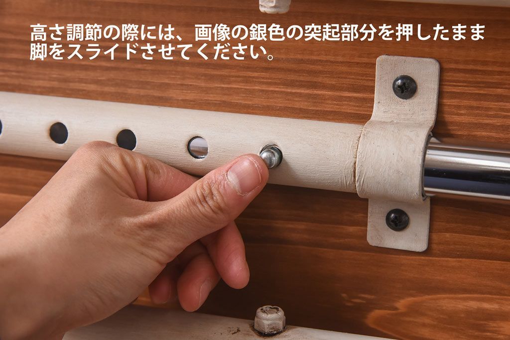 ラフジュ工房オリジナル　ヒノキ材　リフティングテーブル(サイドテーブル、センターテーブル、作業台)