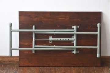 ラフジュ工房オリジナル　ヒノキ材　昇降式リビングテーブル(リフティングテーブル、サイドテーブル、センターテーブル、作業台)(1)