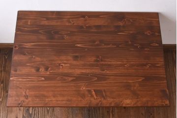 ラフジュ工房オリジナル　ヒノキ材　昇降式リビングテーブル(リフティングテーブル、サイドテーブル、センターテーブル、作業台)(2)