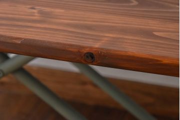 ラフジュ工房オリジナル　ヒノキ材　昇降式リビングテーブル(リフティングテーブル、サイドテーブル、センターテーブル、作業台)(2)