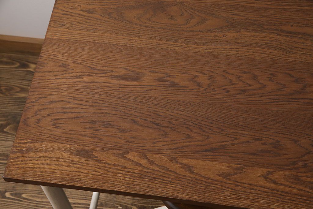 ラフジュ工房オリジナル 8脚格納スツール付きテーブル(ペイント作業台、机)