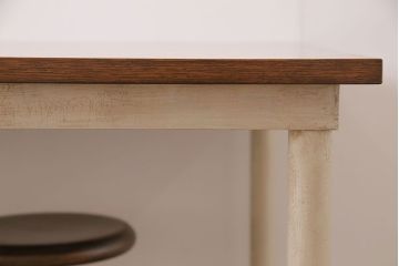 ラフジュ工房オリジナル 8脚格納スツール付きテーブル(ペイント作業台、机)