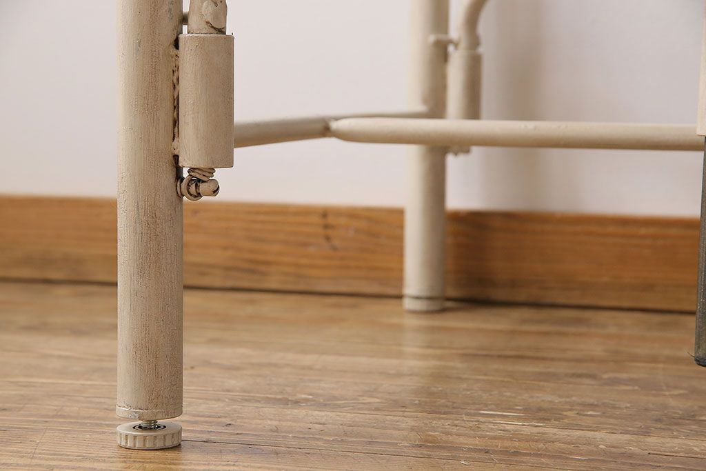 ラフジュ工房オリジナル 8脚格納スツール付きテーブル(ペイント作業台、机)