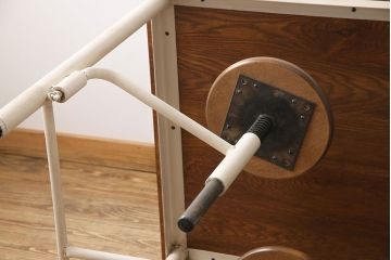 ラフジュ工房オリジナル 8脚格納スツール付きテーブル(ペイント作業台、机)