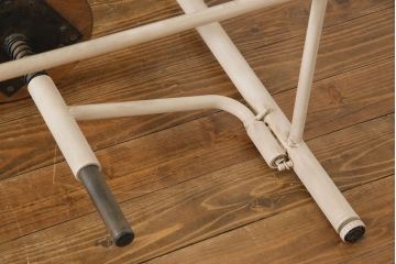 ラフジュ工房オリジナル 8脚格納スツール付きテーブル(ペイント作業台、机)