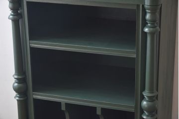 アンティーク家具 イギリスアンティーク 優雅なデザインが魅力のペイントキャビネット(本棚、飾り台)