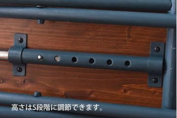 ラフジュ工房オリジナル　ヒノキ材　ネイビーの脚が格好いいリフティングテーブル(サイドテーブル、センターテーブル、作業台)(1)
