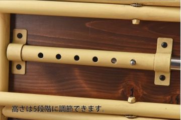 ラフジュ工房オリジナル ヒノキ材 イエローペイントのリフティングテーブル(サイドテーブル、センターテーブル、作業台)(3)