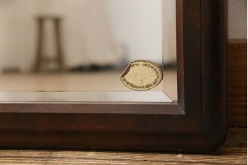 アンティーク雑貨　中古　北海道民芸家具　シンプルで上品な雰囲気漂うミラー(鏡)